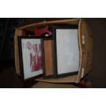 BOX OF FRAMED PRINTS