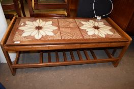 1960S/70S TILE TOP COFFEE TABLE, APPROX 117CM LONG