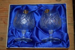 BOXED SET OF TWO EDINBURGH CRYSTAL GOBLETS