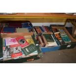 FOUR BOXES OF BOOKS, VARIOUS TITLES INCLUDING SOME OF ROYAL AND MILITARY INTEREST