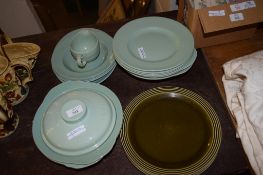 GROUP OF GREEN CHINA DINNER WARES BY WOOD & SONS