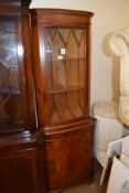 MAHOGANY EFFECT ASTRAGAL GLAZED CORNER CUPBOARD