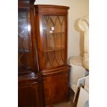 MAHOGANY EFFECT ASTRAGAL GLAZED CORNER CUPBOARD