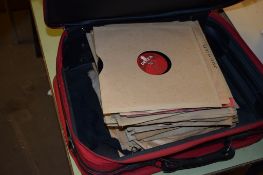 SUITCASE CONTAINING OLD HMV RECORDS