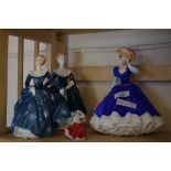 GROUP OF CHINA FIGURINES INCLUDING ROYAL DOULTON FRAGRANCE AND ROYAL DOULTON JANINE (4)