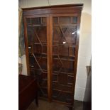 FULL HEIGHT MAHOGANY EFFECT ASTRAGAL GLAZED BOOKCASE