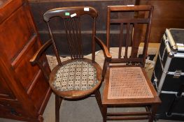 TWO VARIOUS CHAIRS, THE TALLEST APPROX 84CM