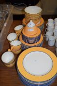 YELLOW BANDED DINNER WARES MADE BY PAGNOSSIN