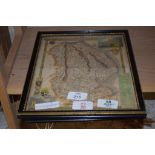 TWO FRAMED MAPS, ONE OF LINCOLNSHIRE, THE OTHER OF NORFOLK