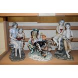 GROUP OF POTTERY FIGURES