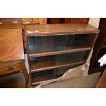 OAK GLASS FRONTED DISPLAY CABINET, WIDTH APPROX 89CM