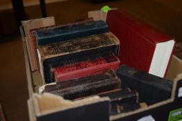 BOX OF BOOKS INCLUDING BIBLES ETC