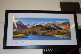 FRAMED PHOTOGRAPH OF A MOUNTAIN SCENE