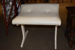1960S LEATHER UPHOLSTERED STOOL, WIDTH APPROX 57CM MAX