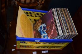 BOX CONTAINING SELECTION OF VINYL ALBUMS AND 12 INCH SINGLES