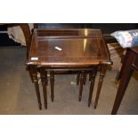 NEST OF THREE REPRODUCTION TABLES, LARGEST 53CM WIDE