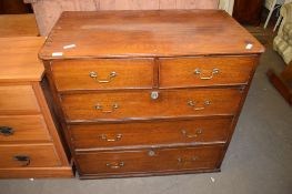 19TH CENTURY MAHOGANY CHEST OF TWO SHORT OVER THREE LONG DRAWERS, WIDTH APPROX 85CM