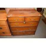 19TH CENTURY MAHOGANY CHEST OF TWO SHORT OVER THREE LONG DRAWERS, WIDTH APPROX 85CM