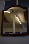 ARCH TOP WOODEN FRAMED MIRROR, WIDTH APPROX 51CM