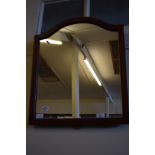 ARCH TOP WOODEN FRAMED MIRROR, WIDTH APPROX 51CM