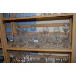 COLLECTION OF DRINKING GLASSES, WINE GLASSES AND BRANDY GLASSES ETC