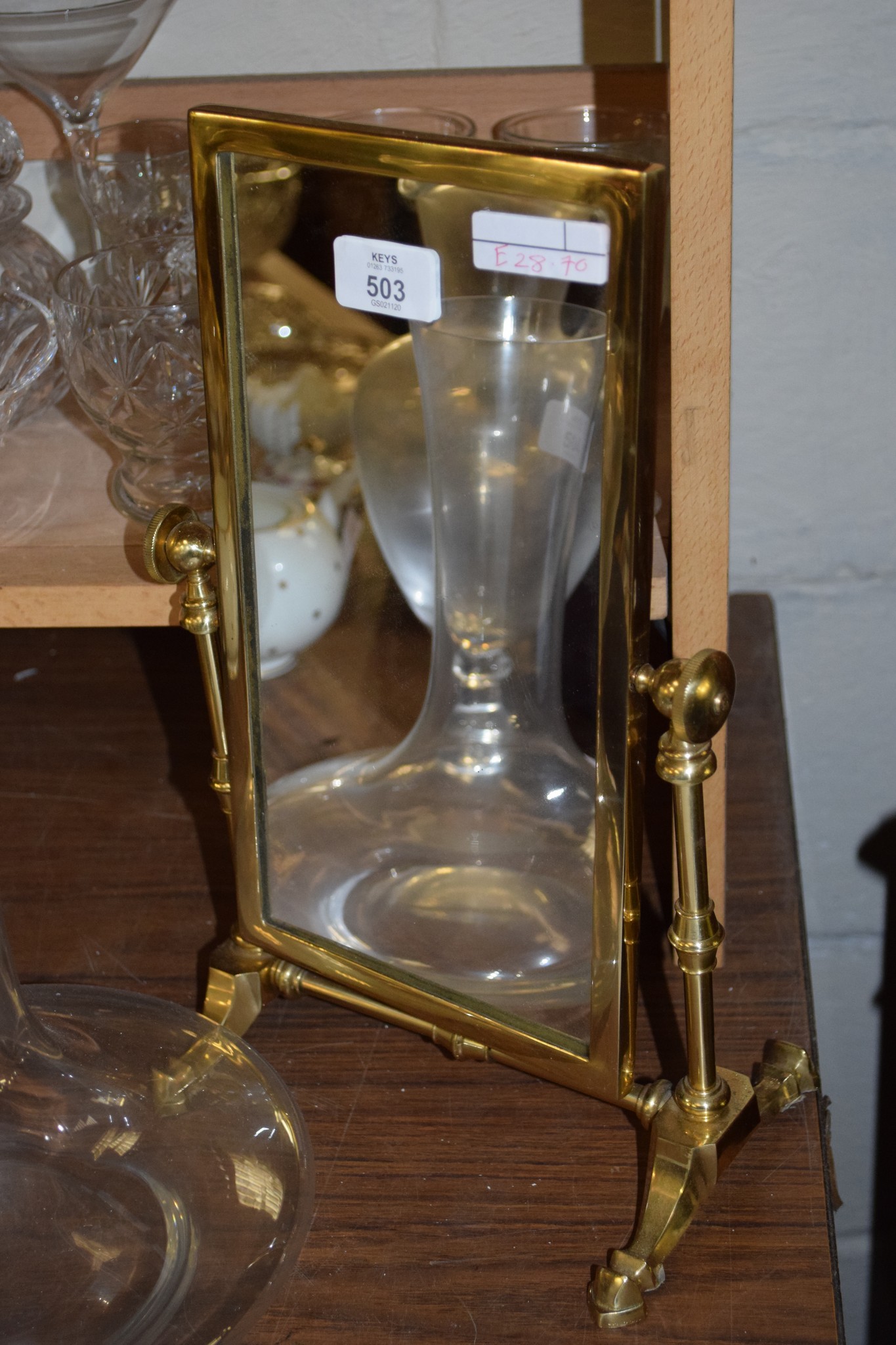 SMALL BRASS DRESSING TABLE MIRROR