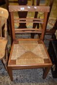 ARTS & CRAFTS STYLE RUSH SEATED OAK DINING CHAIR, HEIGHT APPROX 91CM