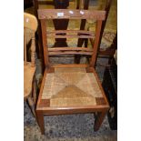 ARTS & CRAFTS STYLE RUSH SEATED OAK DINING CHAIR, HEIGHT APPROX 91CM