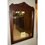 WALL MIRROR IN CARVED FRAME, WIDTH APPROX 42CM