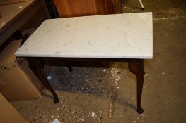 MODERN MARBLE TOP OCCASIONAL TABLE, LENGTH APPROX 76CM