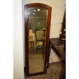 INLAID MAHOGANY FRAMED MIRROR, HEIGHT APPROX 32CM