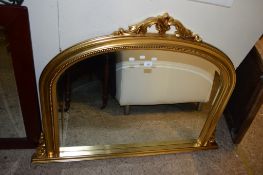 LARGE GILT FRAMED OVERMANTEL MIRROR, WIDTH APPROX 122CM