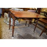 LATE 19TH CENTURY MAHOGANY PEMBROKE TABLE, RAISED ON TURNED LEGS, LENGTH APPROX 99CM