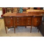 REPRODUCTION MAHOGANY SHERATON STYLE SIDEBOARD, LENGTH APPROX 160CM