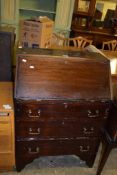 MID-20TH CENTURY DROP FRONT BUREAU WITH FITTED INTERIOR, WIDTH APPROX 86CM