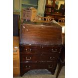 MID-20TH CENTURY DROP FRONT BUREAU WITH FITTED INTERIOR, WIDTH APPROX 86CM