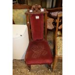 UPHOLSTERED VICTORIAN BEDROOM CHAIR, HEIGHT APPROX 80CM