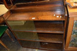 PAIR OF SMALL GLAZED OAK BOOKCASES, EACH APPROX 91CM WIDE