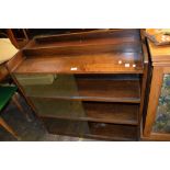 PAIR OF SMALL GLAZED OAK BOOKCASES, EACH APPROX 91CM WIDE