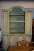 REPRODUCTION PAINTED KITCHEN CABINET, WIDTH APPROX 142CM