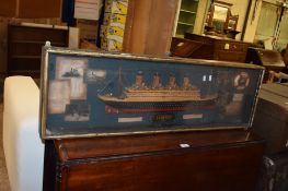 GLAZED MODEL OF THE RMS TITANIC, LENGTH APPROX 137CM