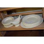 GROUP OF WEDGWOOD CREAMWARE DINNER WARES INCLUDING PLATES, SERVING DISH AND SOME DESSERT BOWLS
