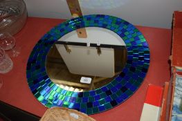 MIRROR WITH MOSAIC EFFECT TILES TO BORDER