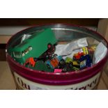 TIN CONTAINING QUANTITY OF DINKY TOYS