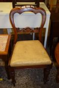 VICTORIAN MAHOGANY BALLOON BACK CHAIR, HEIGHT APPROX 88CM