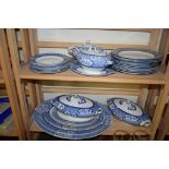 PART WOOD & SONS DINNER SERVICE COMPRISING SERVING DISHES, SAUCE TUREEN, TWO LARGE TUREENS AND