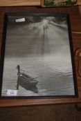 FRAMED PHOTOGRAPH OF AN ORIENTAL FISHING SCENE