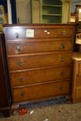 MAHOGANY EFFECT REPRODUCTION CHEST OF SIX LONG DRAWERS, WIDTH APPROX 78CM