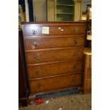 MAHOGANY EFFECT REPRODUCTION CHEST OF SIX LONG DRAWERS, WIDTH APPROX 78CM