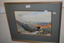 FRAMED LANDSCAPE, WIDTH APPROX 54CM